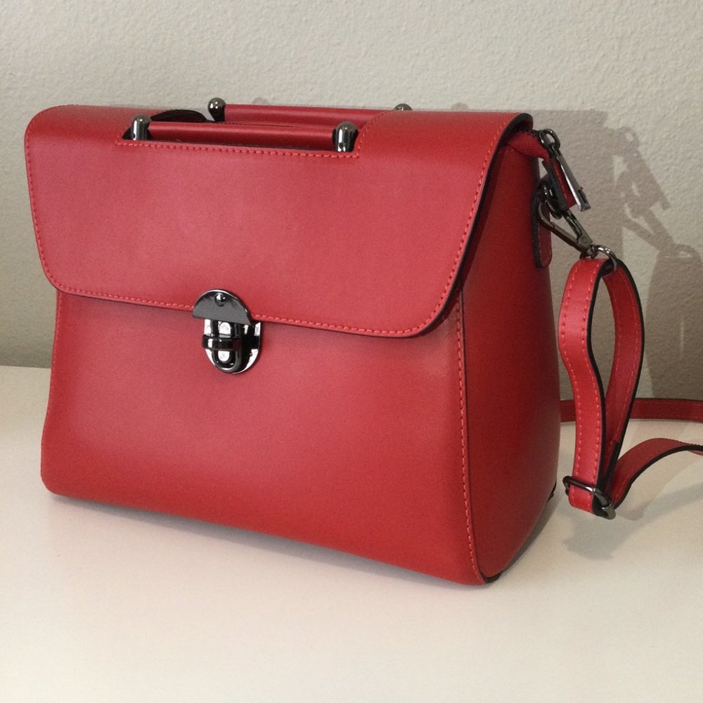 Red Leather | From Italy (Venice) Designer Bag